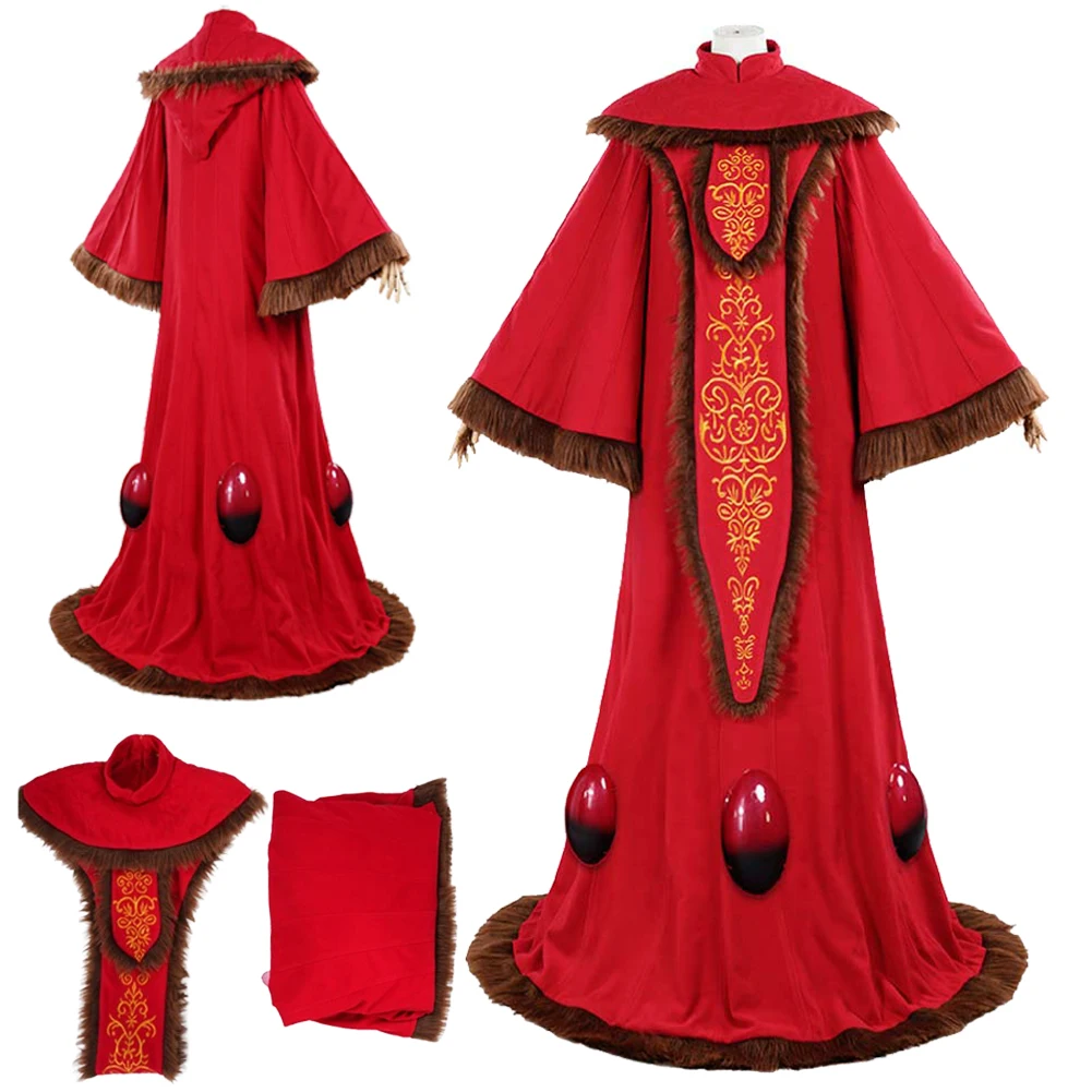 Queen Padme Cosplay Fantasy Amidala Fantasy Red Gown Movie Space Battle Costume Disguise Women Roleplay Fantasia Outfits Female