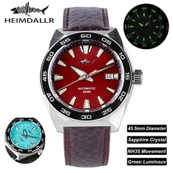 HEIMDALLR Monster Diver Watch NH35 Automatic Movement Mechanical Frost Blue Dial Sapphire Luminous 200m Waterproof Watches
