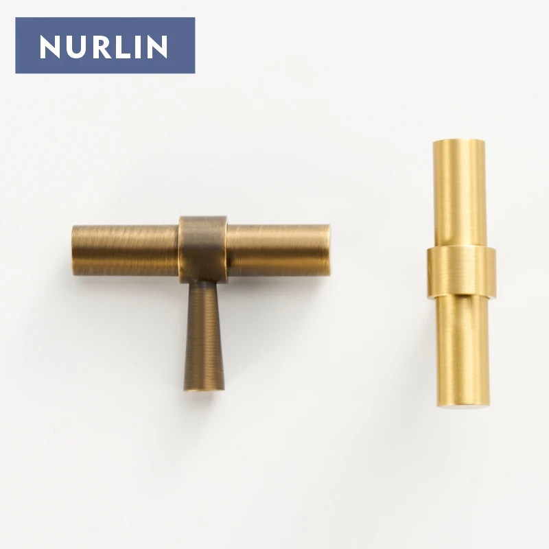 Nurlin Solid Brushed Antique Brass Bronze 500mm 19.5\'\' Inch Pull Cabinet Knobs T bar Funiture Wardrobe Appliance Handle