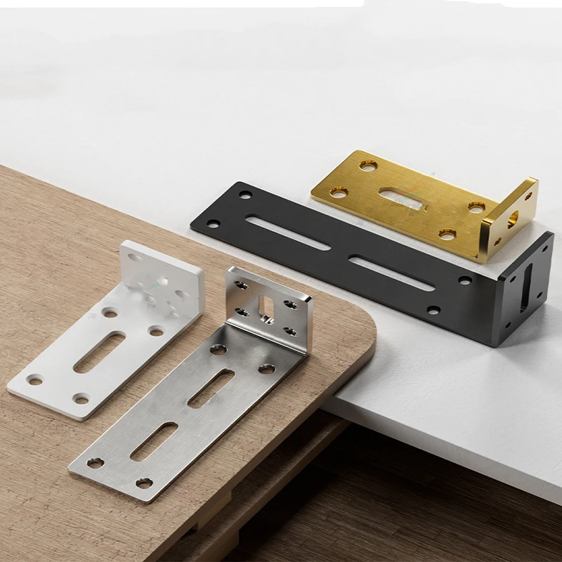 1Pcs Multi‑Color 180° Flat Straight Stainless Steel Corner Code Furniture Fixator Bracket Connector