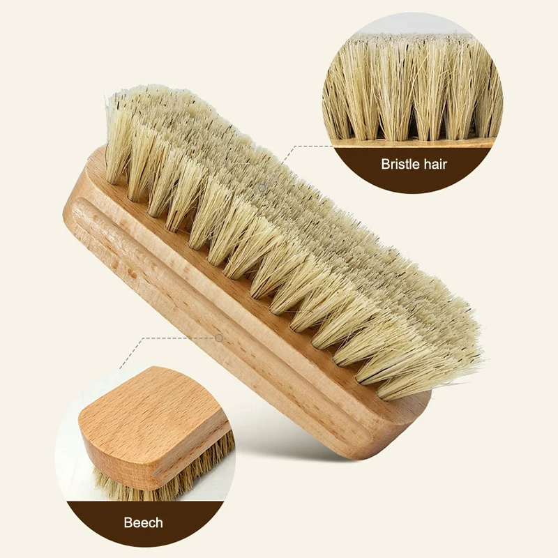 Shoe Polish Brush Brush Leather Pig Hair Soft Polishing Tool Cleaning Brush Nub Leather Boots