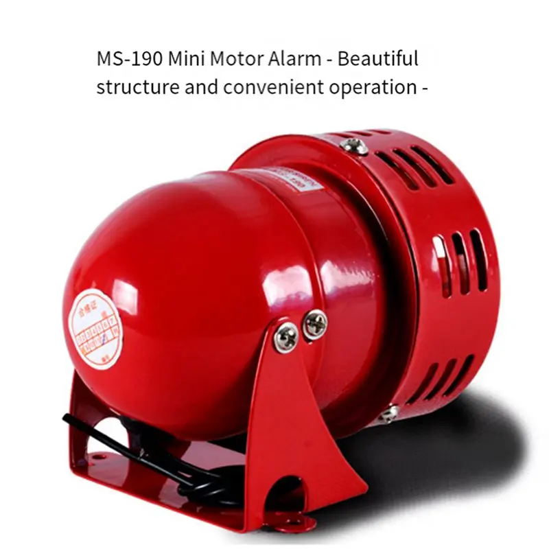ABGI-2X MS-190 Motoralarm 220V 120DB Roter Mini-Metallmotoralarm Industrieller Schallalarm Elektrischer Diebstahlschutz Motorala – Detail 4