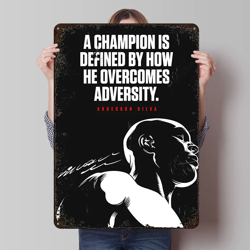MMA Anderson Silva Metal Poster Customized Wall Art Retro Vintage Tinplate Signs for Modern Home Decoration Ornaments Desk Decor