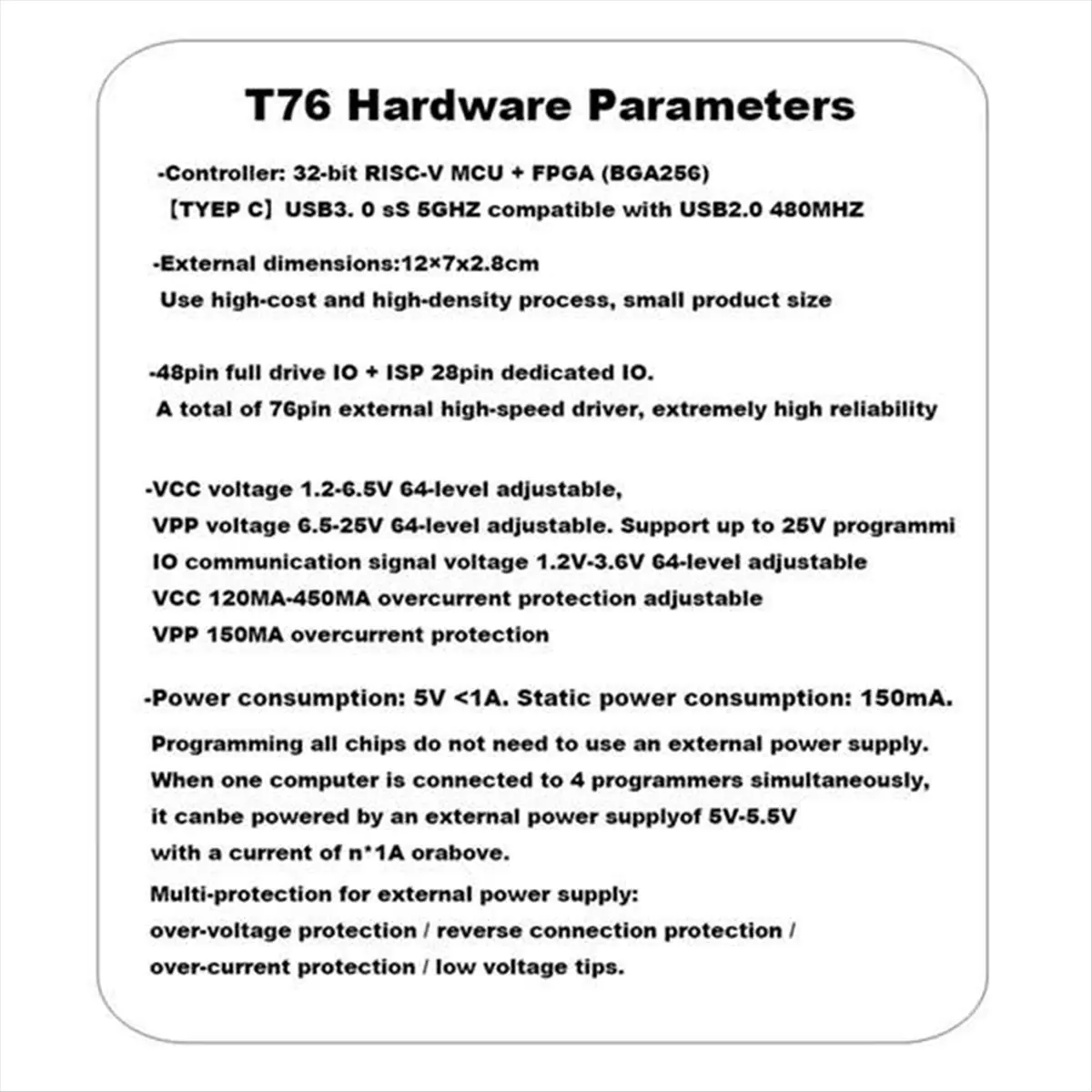 【~ New Y24A】For T76 USB3.0 Programmer Support EEPROMNAND NOR EMMC BGA,Minpro/TL866II/ Programmer with Wire Burning Socket