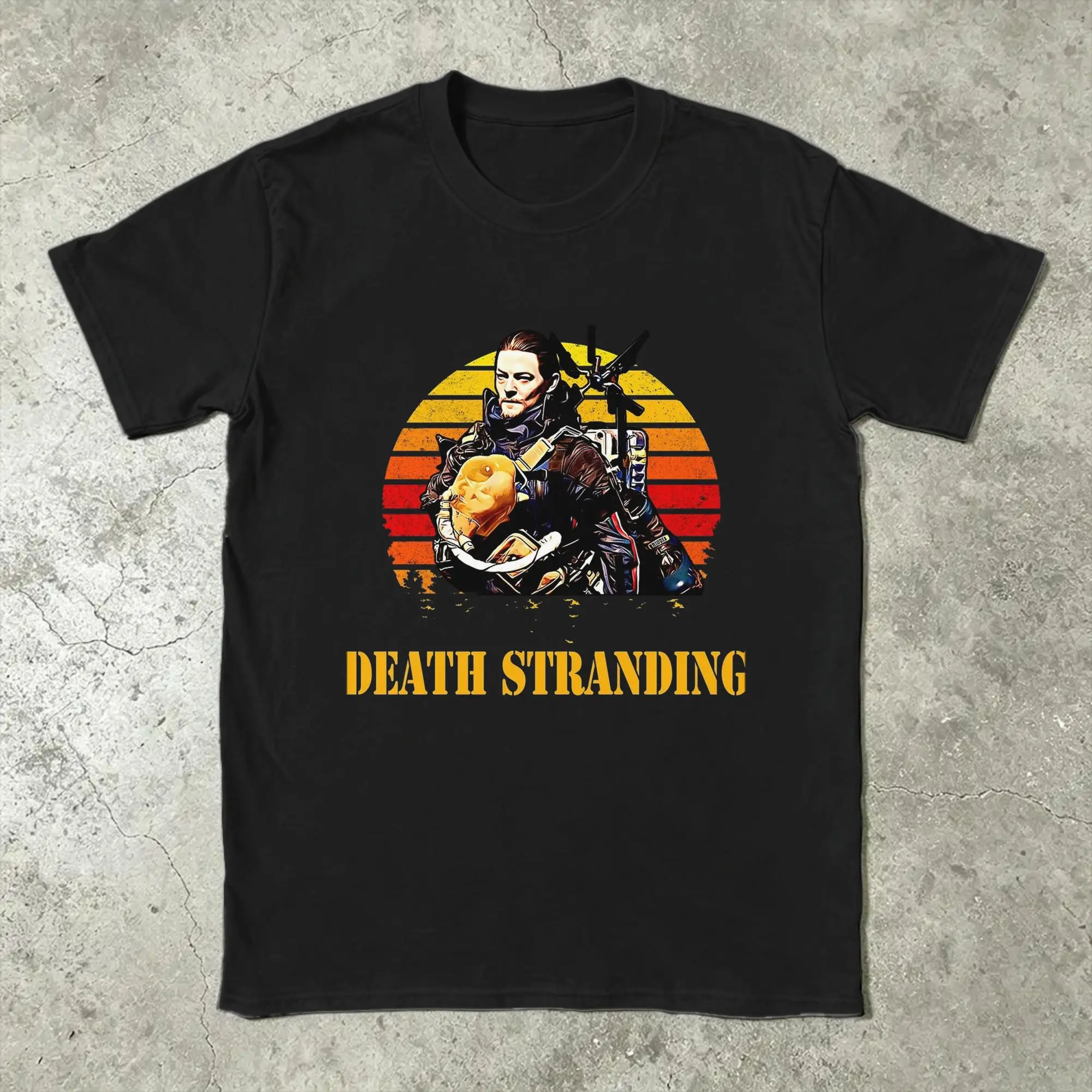 Retro Death Stranding game for fans T Shirt Men Women's Cotton Vintage T-Shirts O Neck  Tee Shirt Short Sleeve Tops Gift Idea