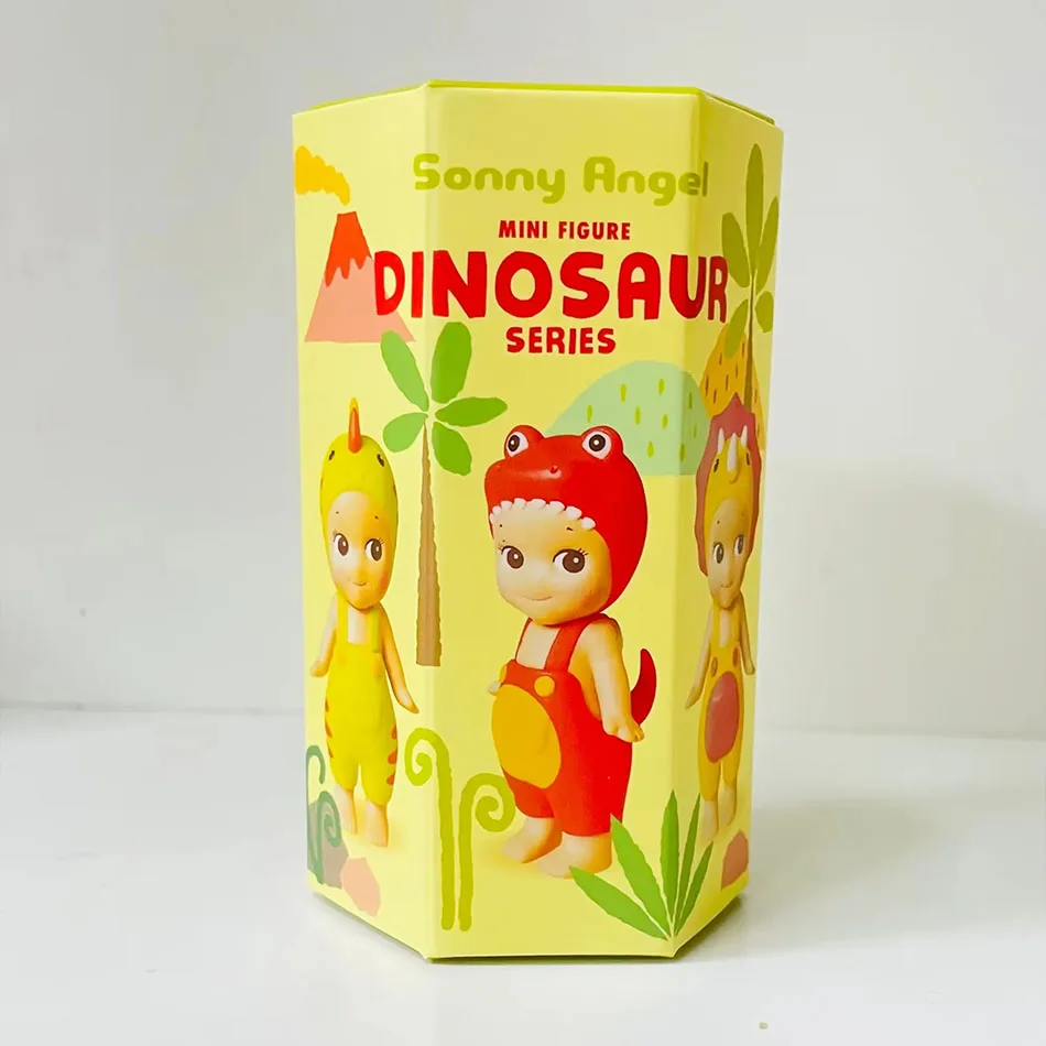 Nueva serie de dinosaurios Sonny Angel Hippers cosecha Linda muñeca Hippie coche de moda adornos para teléfono móvil albóndigas juguete para regalo para niños