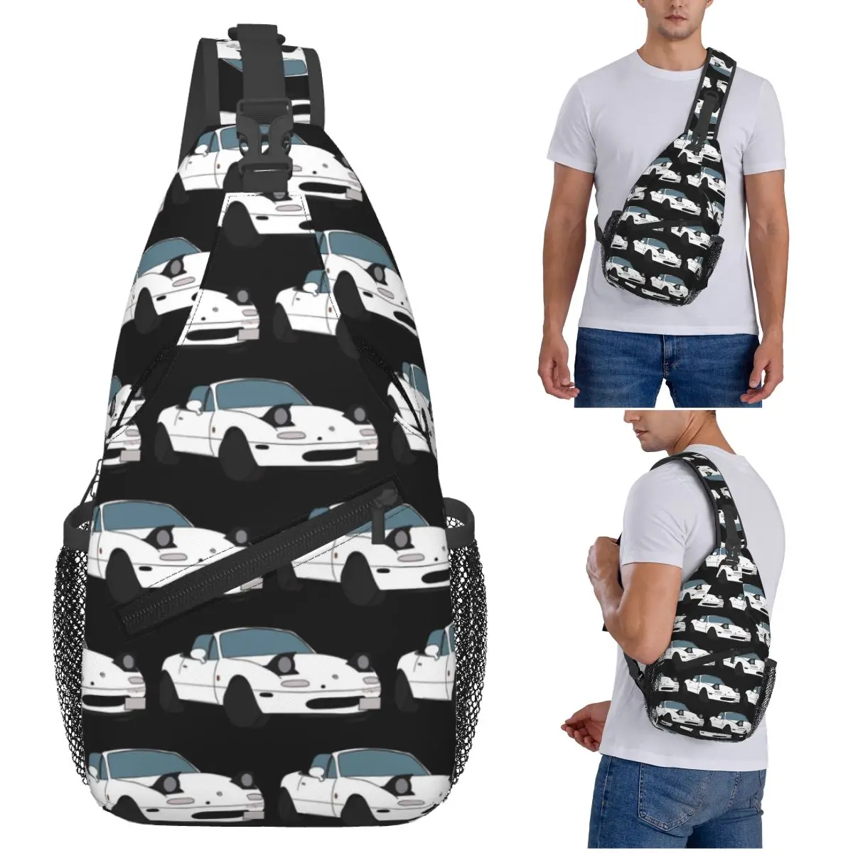 

Mazda Miata Mx5 1990 Chest Bag Men Sling Crossbody Backpack Chest Bag Travel Hiking Daypack Shoulder Bag