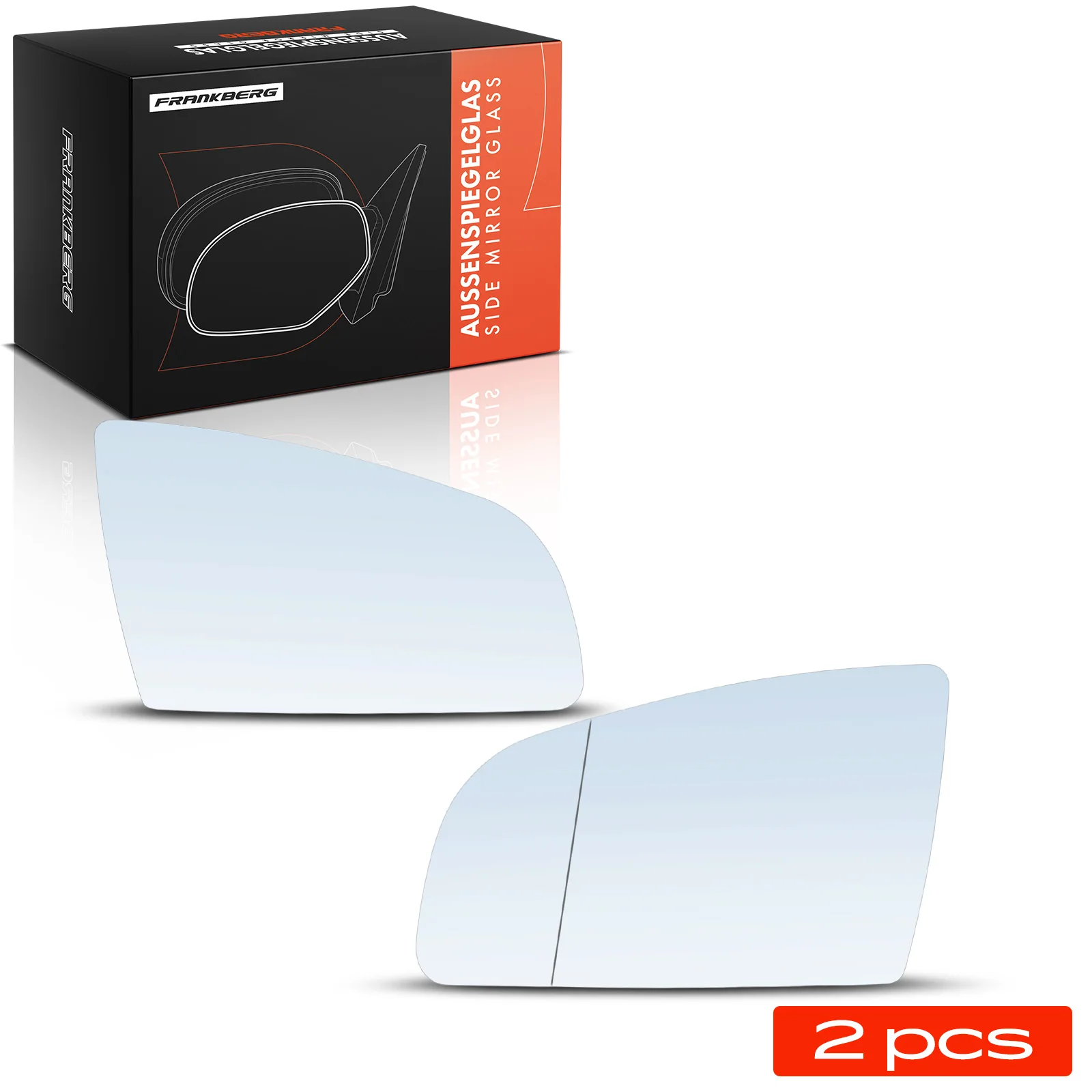 Frankberg 2x Spiegelglas Außenspiegel Vorne Links Rechts für Audi A4 Avant 8E5 2000-2004 8E0857535E 8E0857536D