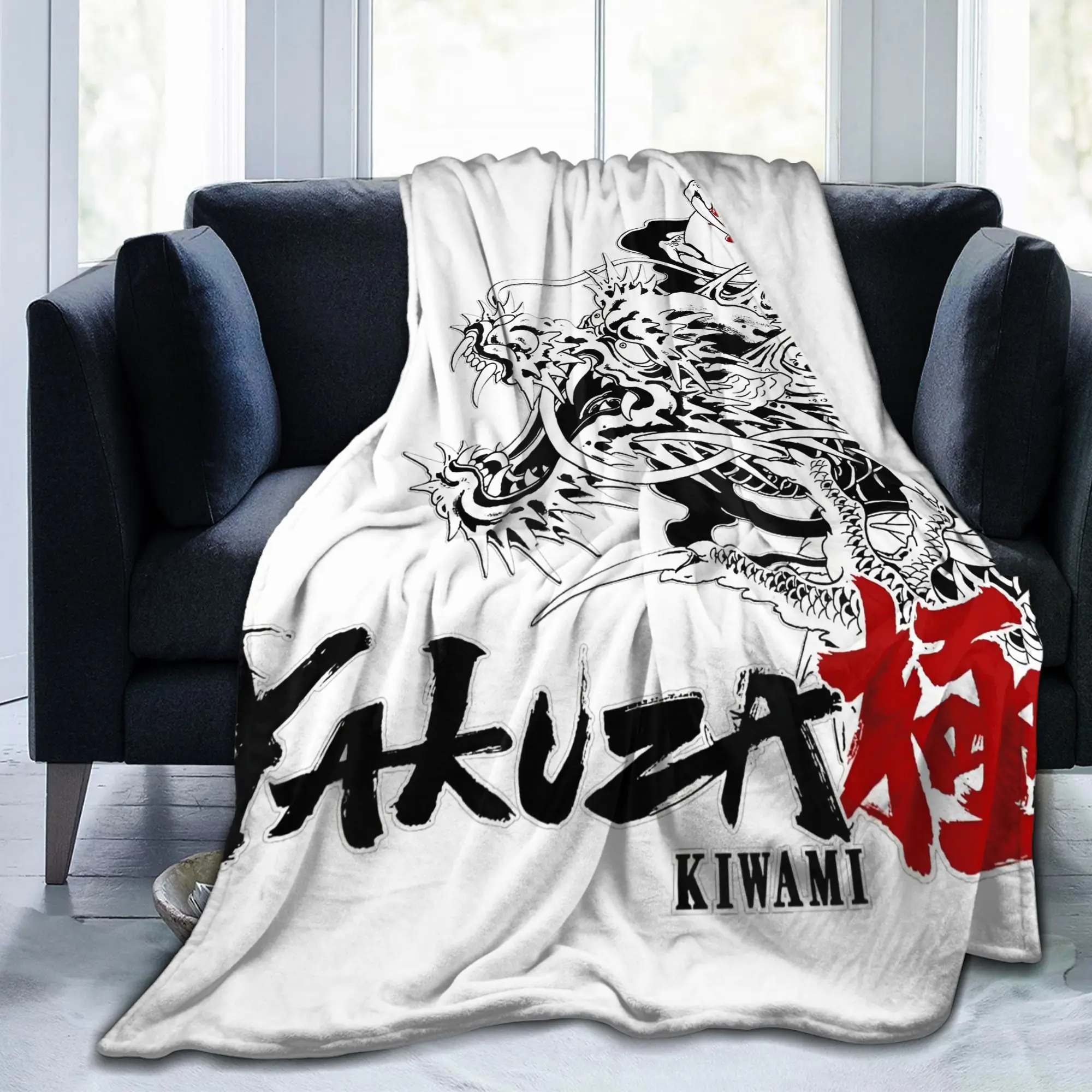 مثل التنين وياكوزا كيوامي بطانية الصوف المرجاني أفخم اليابان لعبة سوبر لينة رمي البطانيات غرفة نوم أريكة لحاف متعدد الوظائف