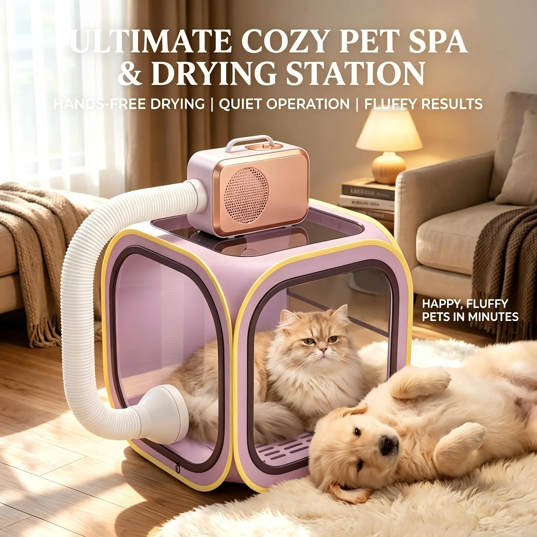 Pet Drying Box Bath Blow Anti-escape Artifact for Puppies and Dogs Bag Household Water Dryer Portable Cat Cage