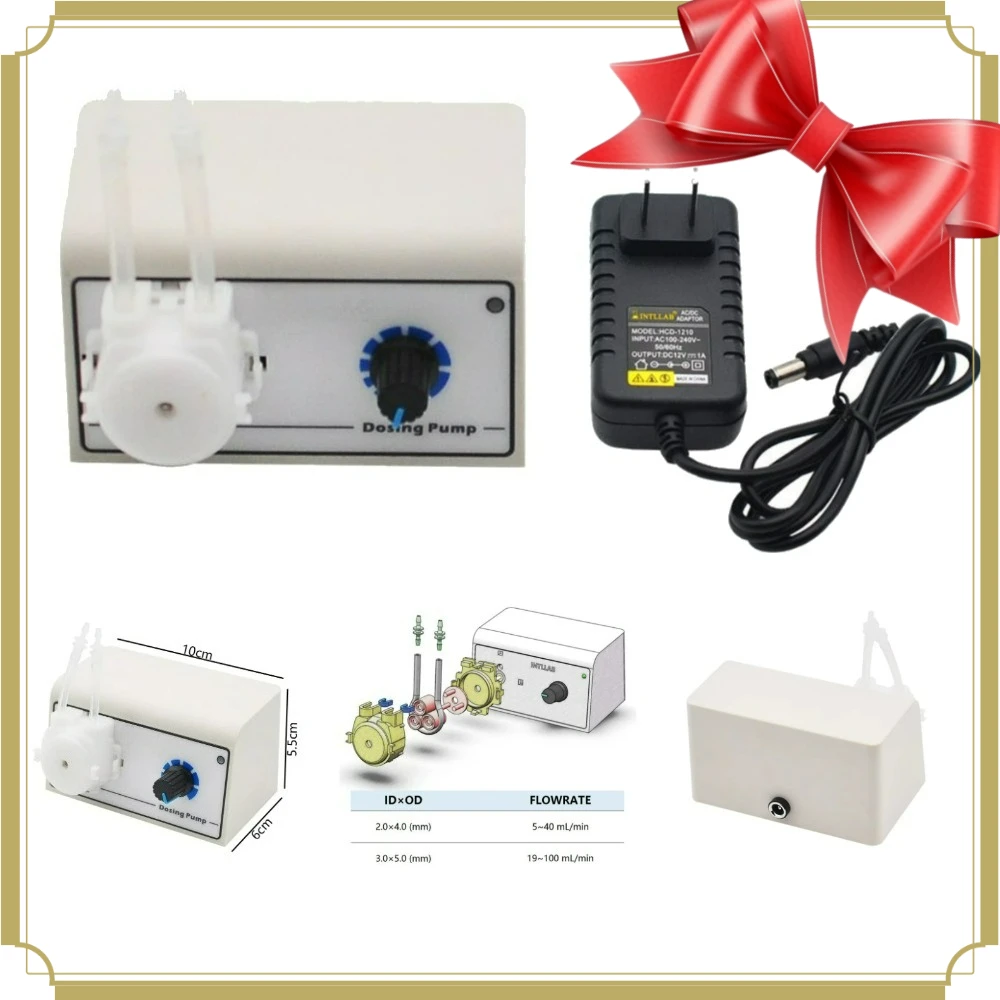 

Miniature peristaltic liquid pump, aquarium titration pump, laboratory water analysis dosing metering pump