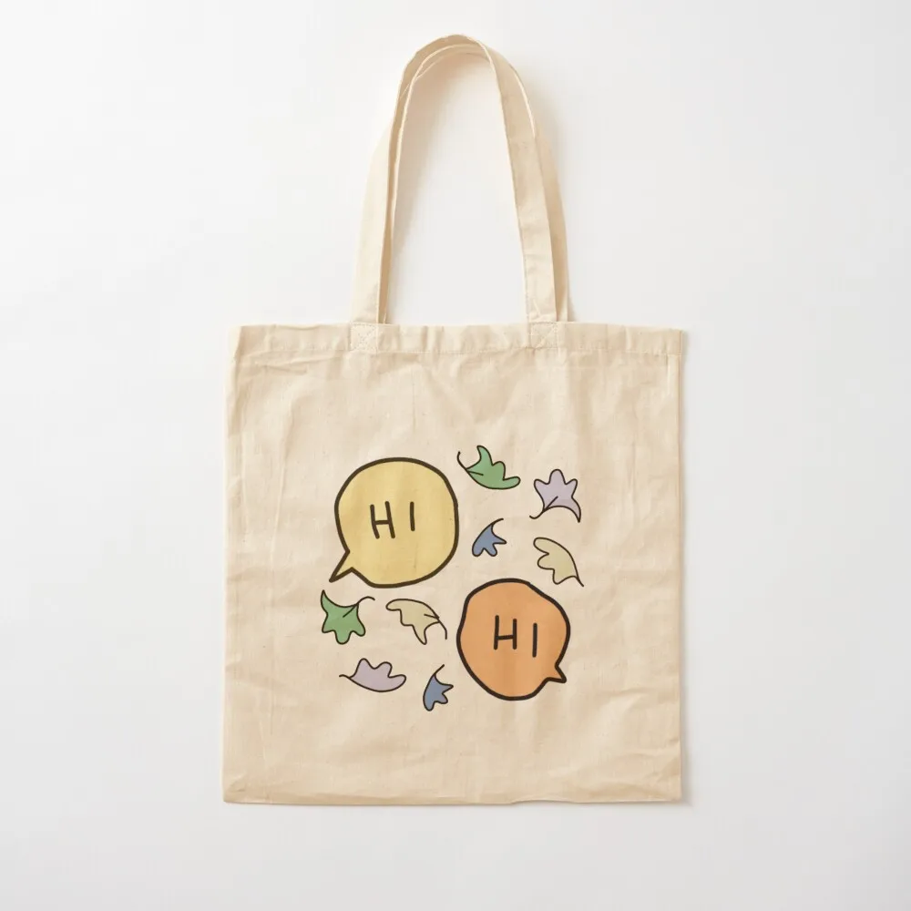 heartstopper hi with leaves Tote Bag shopping bags foldable shopper bag woman Lady bag Women's beach bags