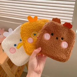 Cute Plush Women Small Cosmetic Bags Tampon Sanitary Pad Storage Bag Card Lipstick Organizer Makeup Pouch