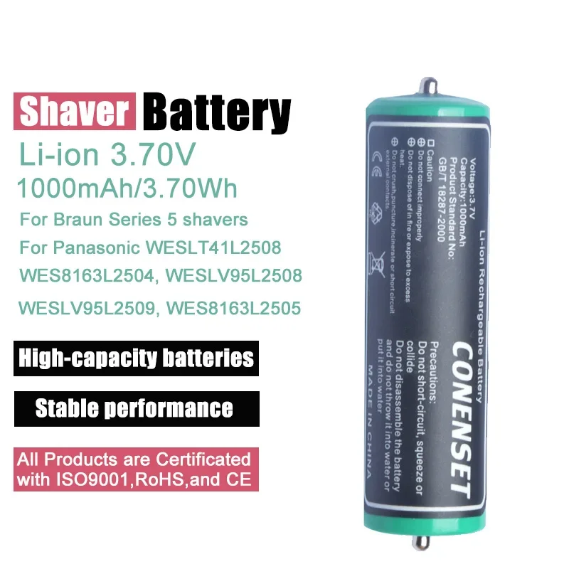 3.7V 1000mAh shaver Battery for Panasonic ES-LA63 ES-LA90 ES-LF51 ES-LF71 ES-LT31 ES-LT41 ES-LT71 ESRF31 ESRF41 ES-LV9N