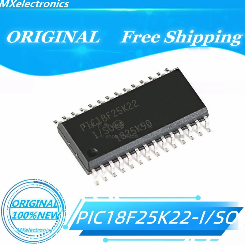 10PCS-100PCS/LOT 100%NEW PIC18F25K22-I/SO PIC18F25K22-I PIC18F25K22 SSOP28  8-bit Microcontrollers - MCU 32KB Flash 1536B RAM 8B