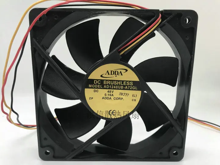 

ADDA AD1248UB-A72GL DC 48V 0.16A 120x120x25mm 3-Wire Server Cooling Fan