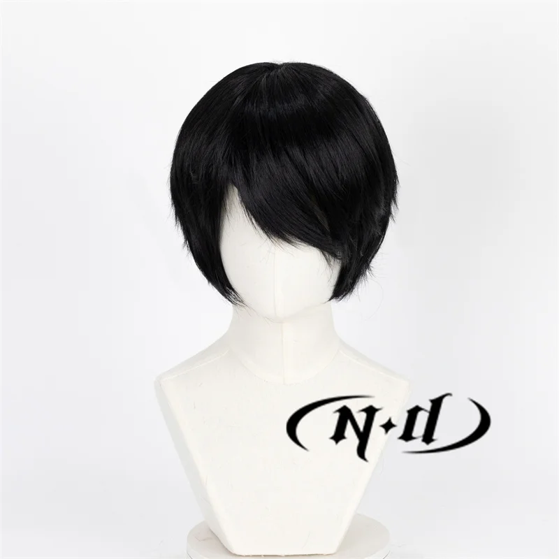 شعر مستعار تأثيري ND Jo Togame ، قاطع رياح أنيمي ، شعر أسود لحفل أزياء الهالوين ، شعر اصطناعي عالي الجودة