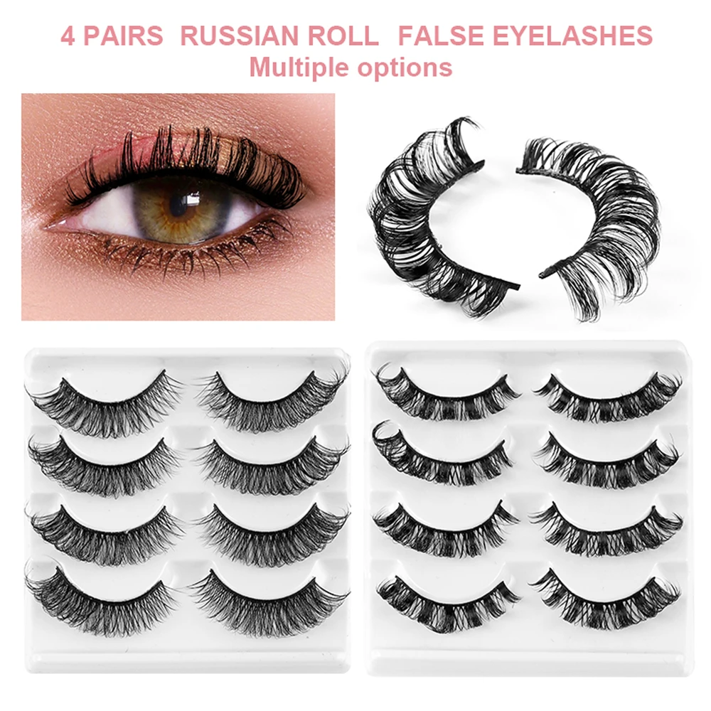 Multilayered Bushy Russian DD Curl Eyelash Extensions Material DIY Cosplay Makeup Bushy Simulation False Lashes for Volume