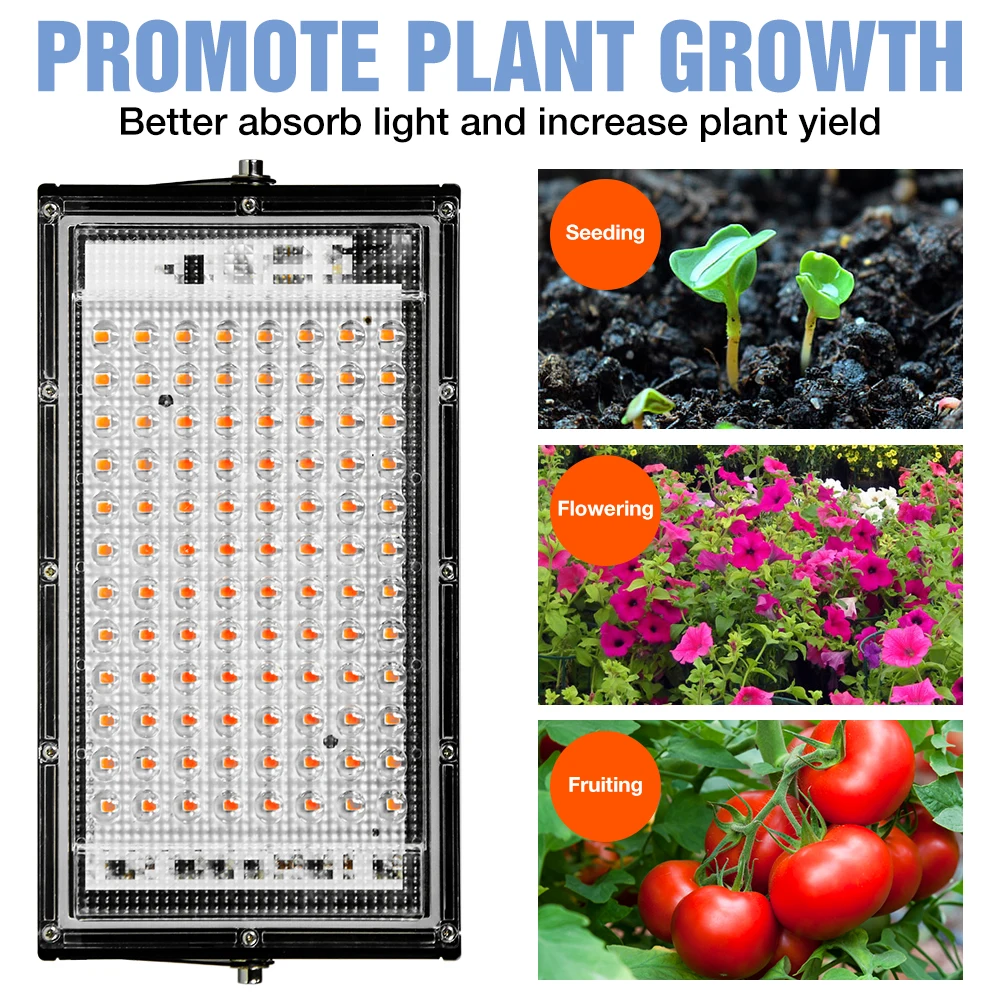 LED Grow Light 100W 50W Phyto Lamp Full Spectrum Hydroponics Growing System Light Bulb IP65 Waterproof Phytolamp For Plants 220V