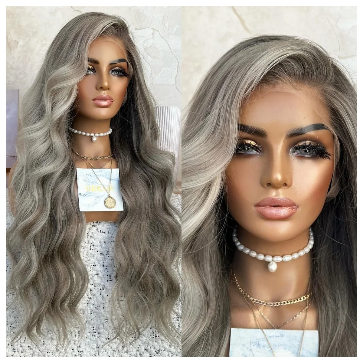 

Основные моменты Мягкие темные корни Пепельно-платиновые объемные волны Свободная часть Синтетические парики фронта шнурка Прозрачные парики фронта шнурка Бесклеевые парики