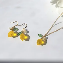 Transparent lemon necklace fruit gift fashion