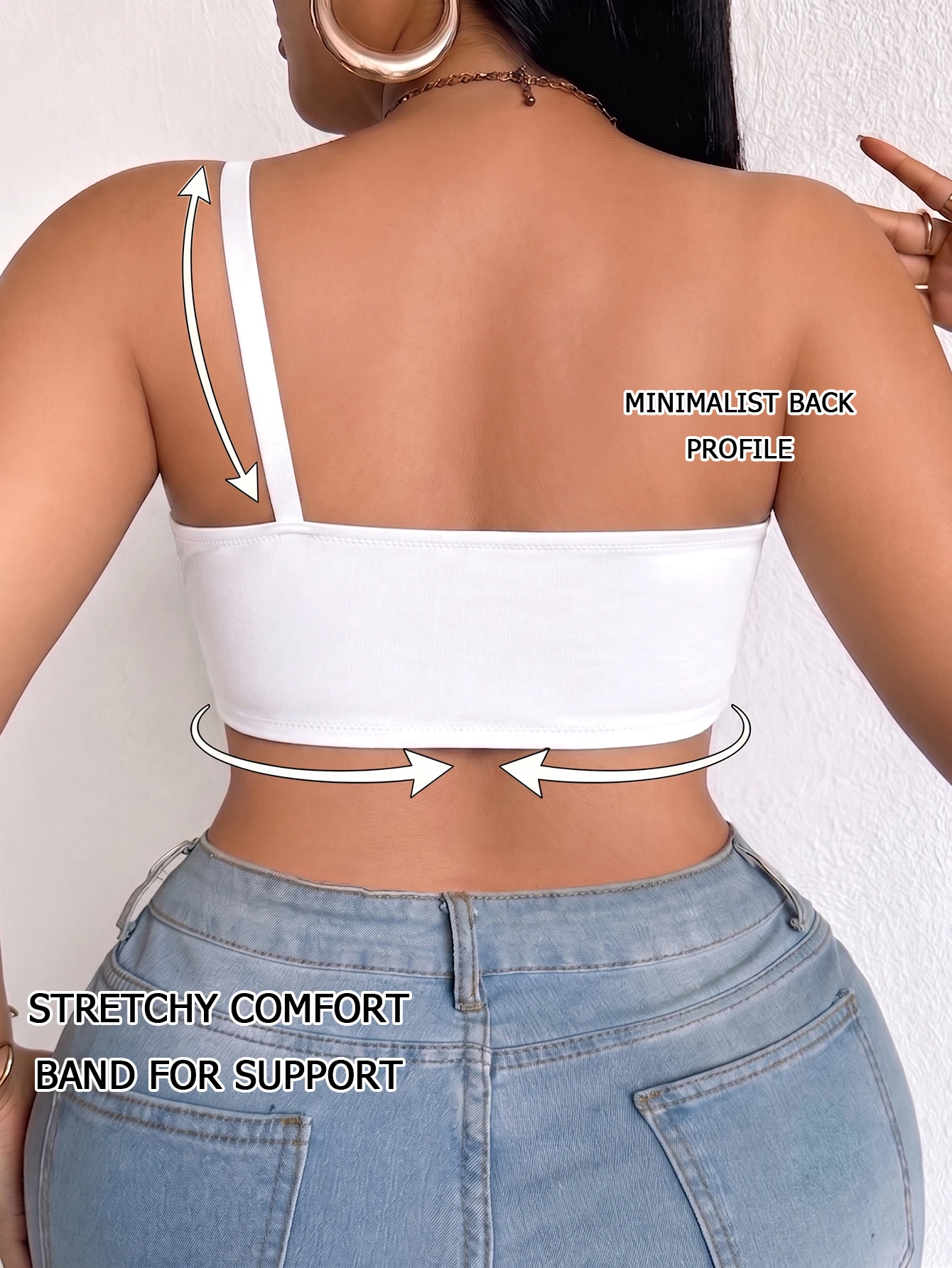 Plus Size Full Cup One‑Shoulder Women's Bra Solid Seamless Front Closure Push‑up Wireless Non‑slip Lingerie