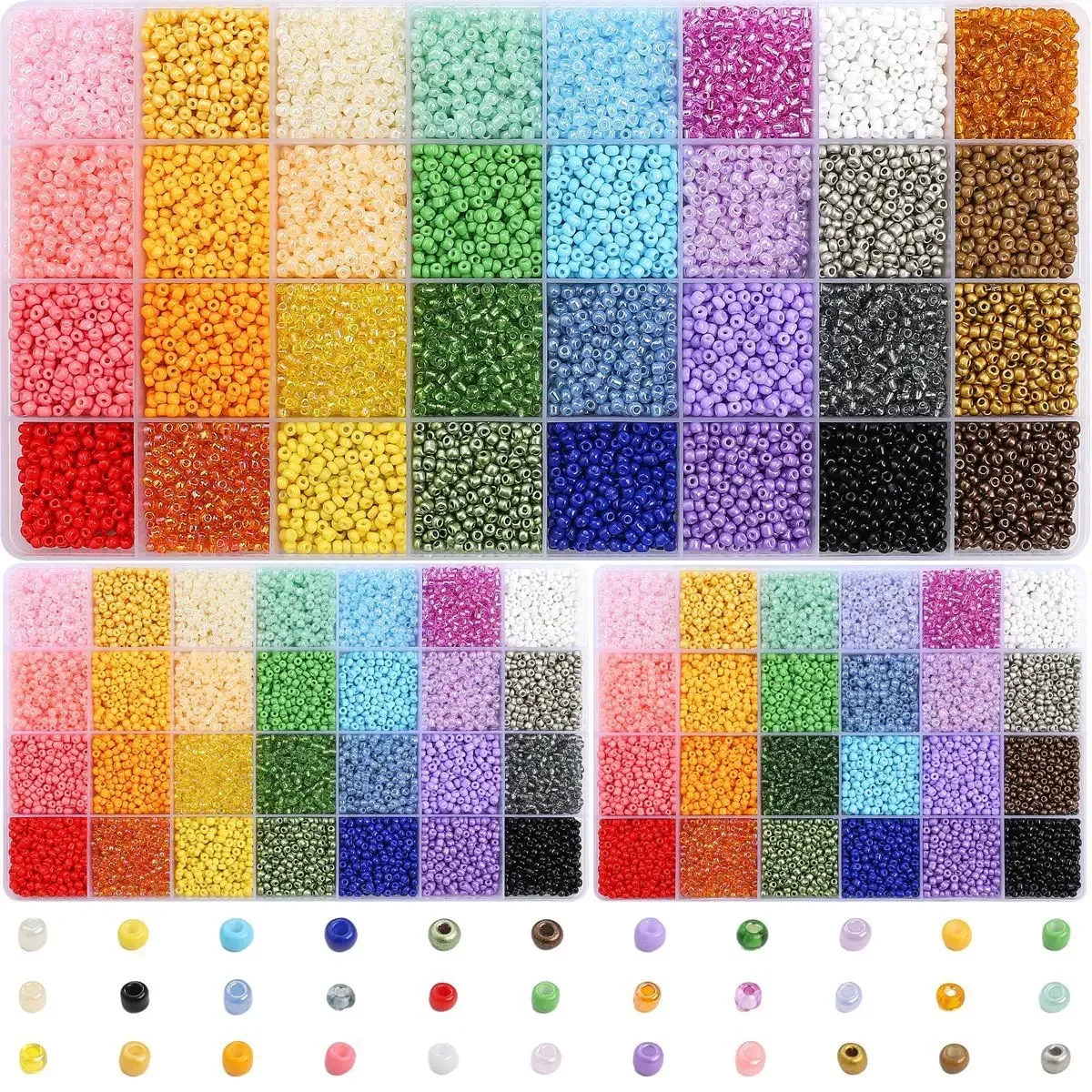 3mm Round Glass Beads Spacer Loose Bead For DIY Craft Making Dress Garment Sewing Bead