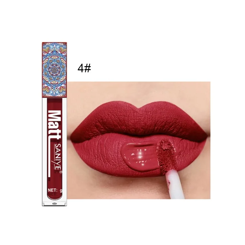 Matte Naakt Lippenstift Pigment Donkerrood Langdurige Fluwelen Lipgloss Balsem voor Vrouwen Make-up Lipgloss Maquiagem Bruin Naakt Waterdicht