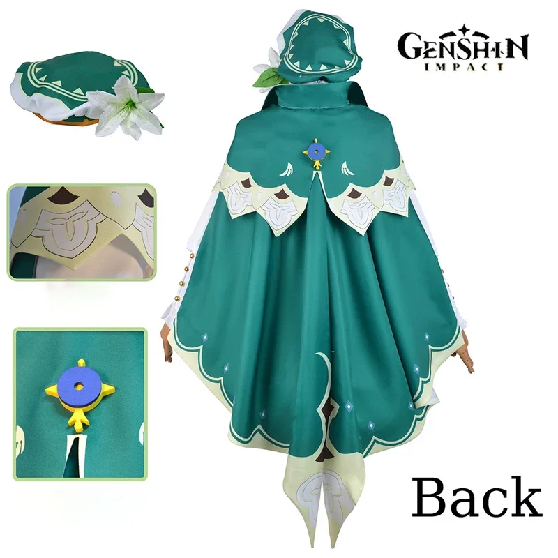 Costume Cosplay Genshin Impact, accessoires de jeu Anime, perruque Everak, accessoires trempés, fête d'Halloween, uniforme MasTim ade, robe Wendi, 20 pièces