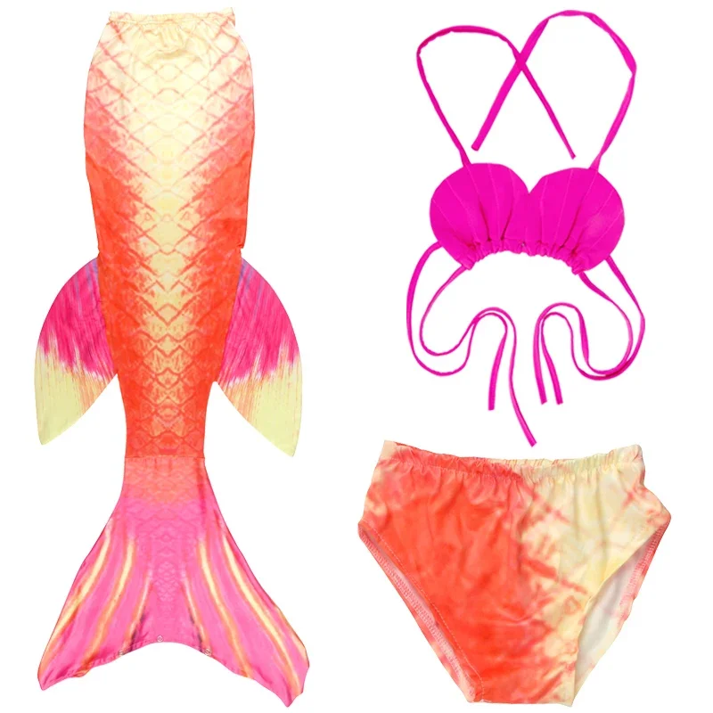 Kids Swimsuit Cosplay Costume for Swimming Beach Party Dress Girls Swimmable Mermaid Tails With Monofin Fin Children Bikini Set