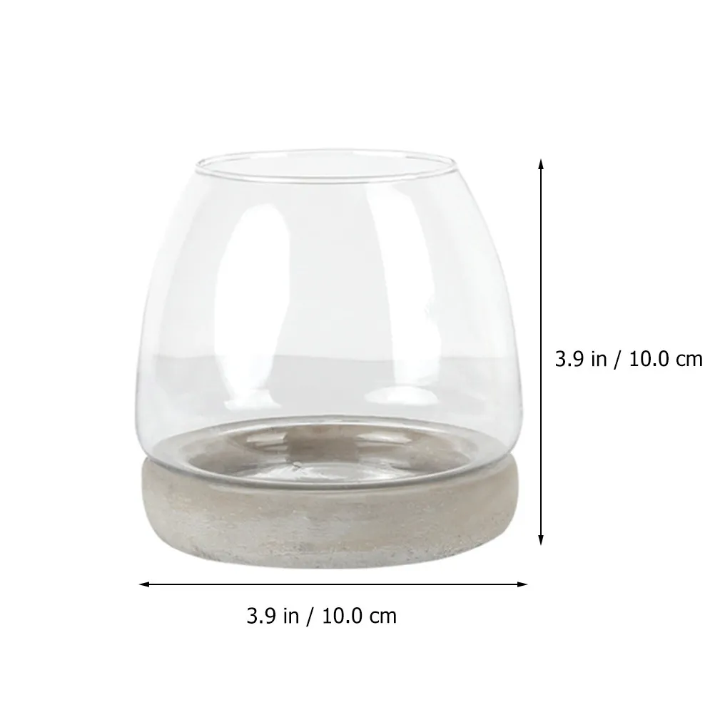 Cement Bottom Glass Vase Exquisite Workmanship Warm Elegant Floral Decor Simple Lines Crystal Clear Luster Home Desktop Flower