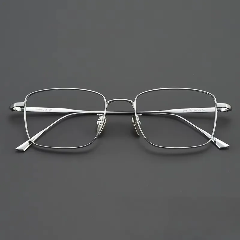 

Оправы для очков из чистого титана, ретро-квадратные, оптические, для коррекции близорукости, для мужчин