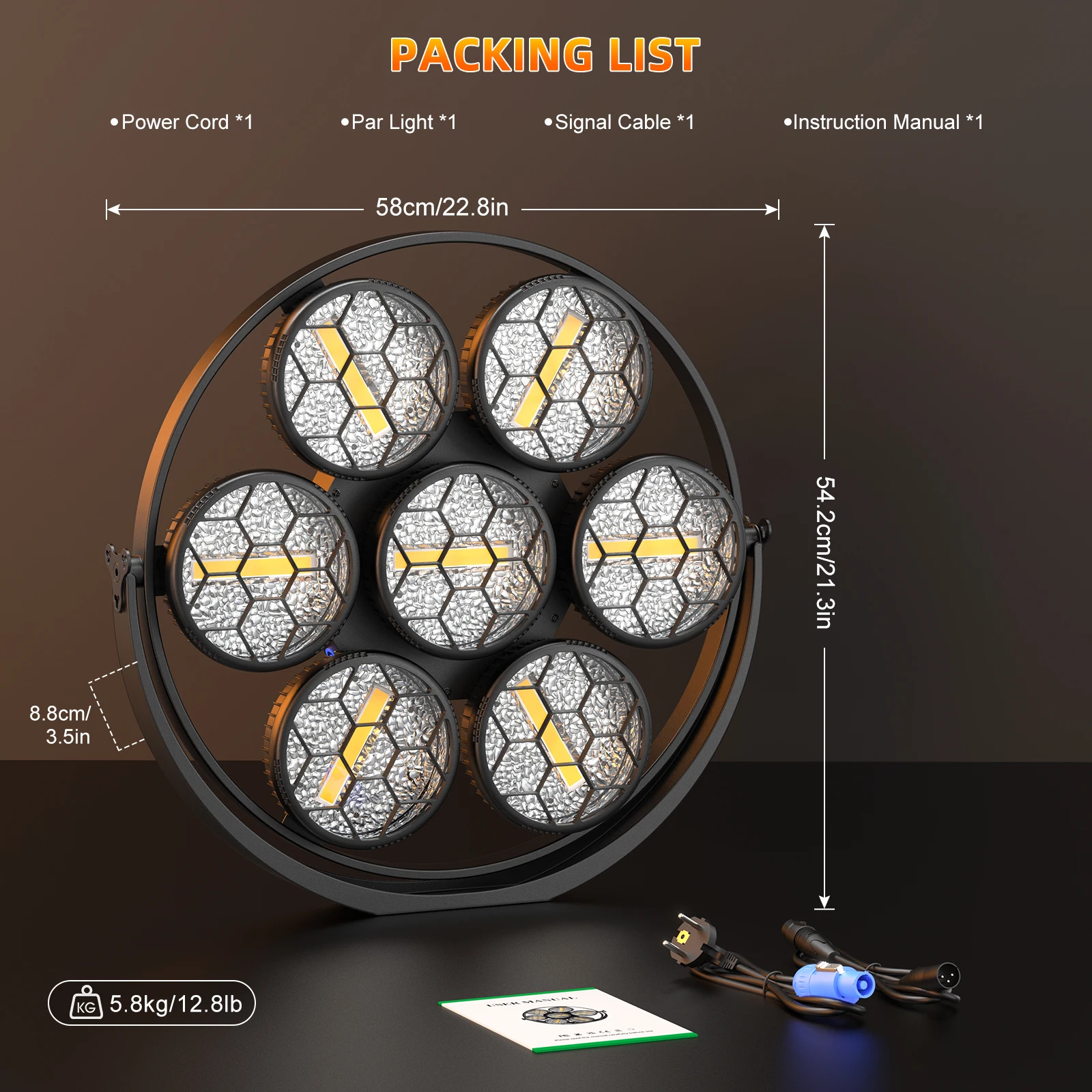 DayFlicker 2 قطعة 350 واط 7-LED COB الخطي خمر ضوء المرحلة ضوء 1-20 هرتز فلاش DMX512 16/37CH لحفلات الزفاف ملهى ليلي الرقص #6