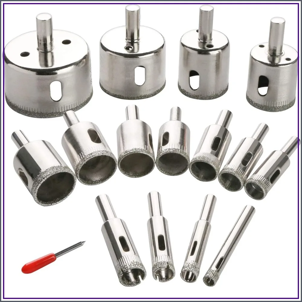

15-Piece Diamond Hole Saw Kit for Plant Pots, DIY Gardening & Crafts - Drill Drainage Holes in Ceramic, Terracotta, Glass & Tile (6mm-50mm / 1/4"-2")