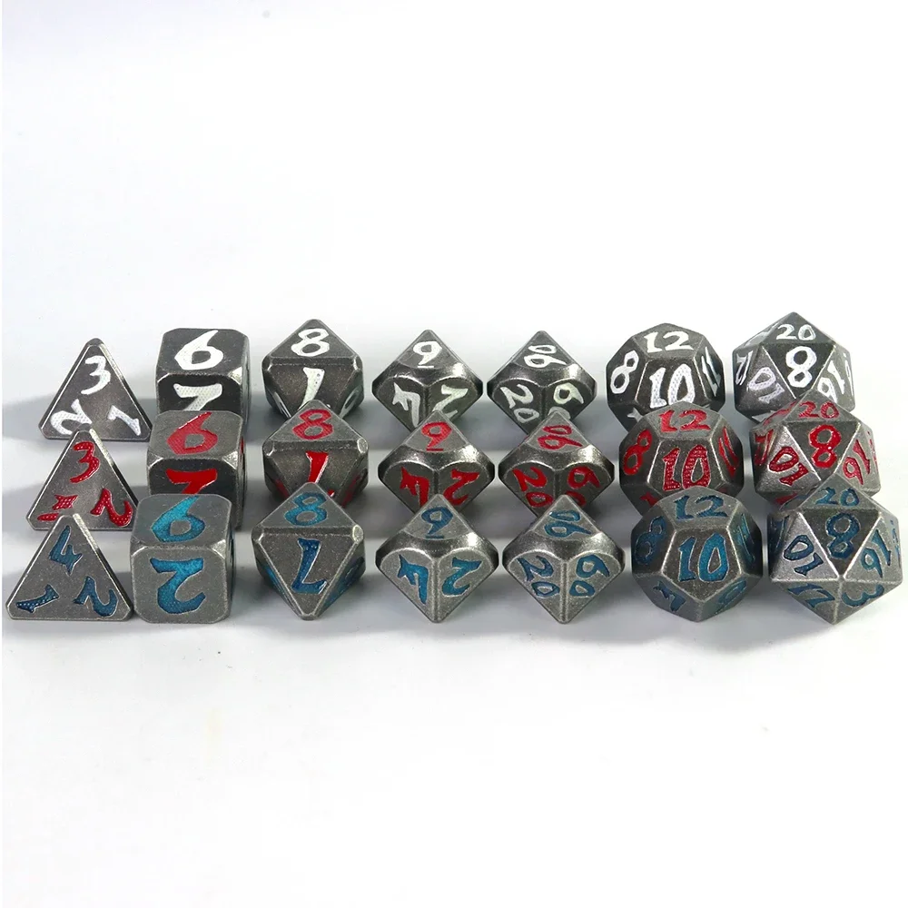 Dnd Dice Metal Die Set 7pcs Glow in The Dark Effect Dice for Roleplay Game Hobbies Holiday Gift Dice Set D&d