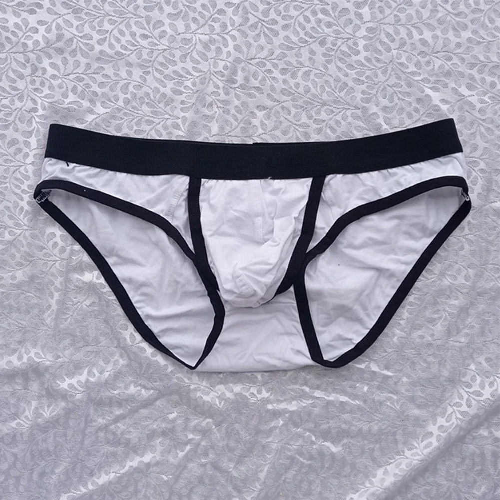 

Brand New Men Briefs Breathable Triangle Brief Underpants Comfy Underwear Cotton Blend Elastic G-String Thongs Ice Silk