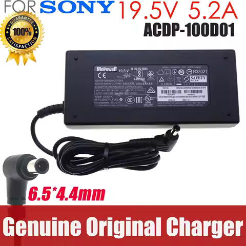 19.5V 5.2A 100W 6.5*4.4mm AC Power Adapter ACDP-100D01 For SONY KDL 43W800C TV KDL-55W-800B KDL-43W755C KDL42W829B Power Supply