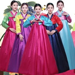 Vestido hanbok feminino, trajes antigos, cosplay do palácio asiático, roupas de performance, festa tradicional, moda coreana, 10 cores