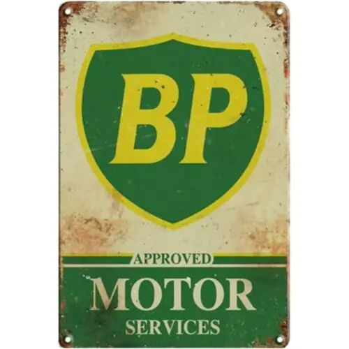 Motor Services Tin Sign Retro Petroliana Man Cave Garage Decor