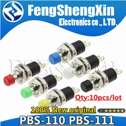 10pcs Small Round Button PBS-110/NO PBS-111/NC 2 Foot Self-resetting No Lock Switch Button Switch 7MM Miniature