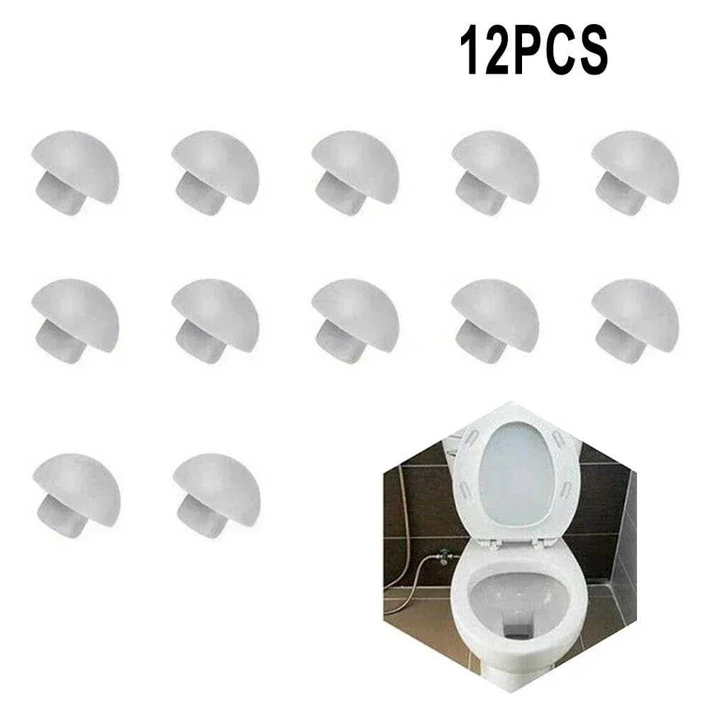 12pcs Toilet Seat Buffer Toilet Seat Bumpers Seat Top Cover Cushion Stopper gray Bathroom Accessories Gaskets