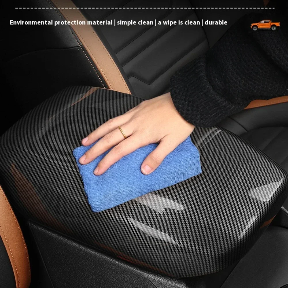 For Ford Ranger Wildtrak T9 2023 2024 Car Armrest Box Gear Shift Frame Interior ABS Carbon Fiber Modified Decorative Cover - Image 6
