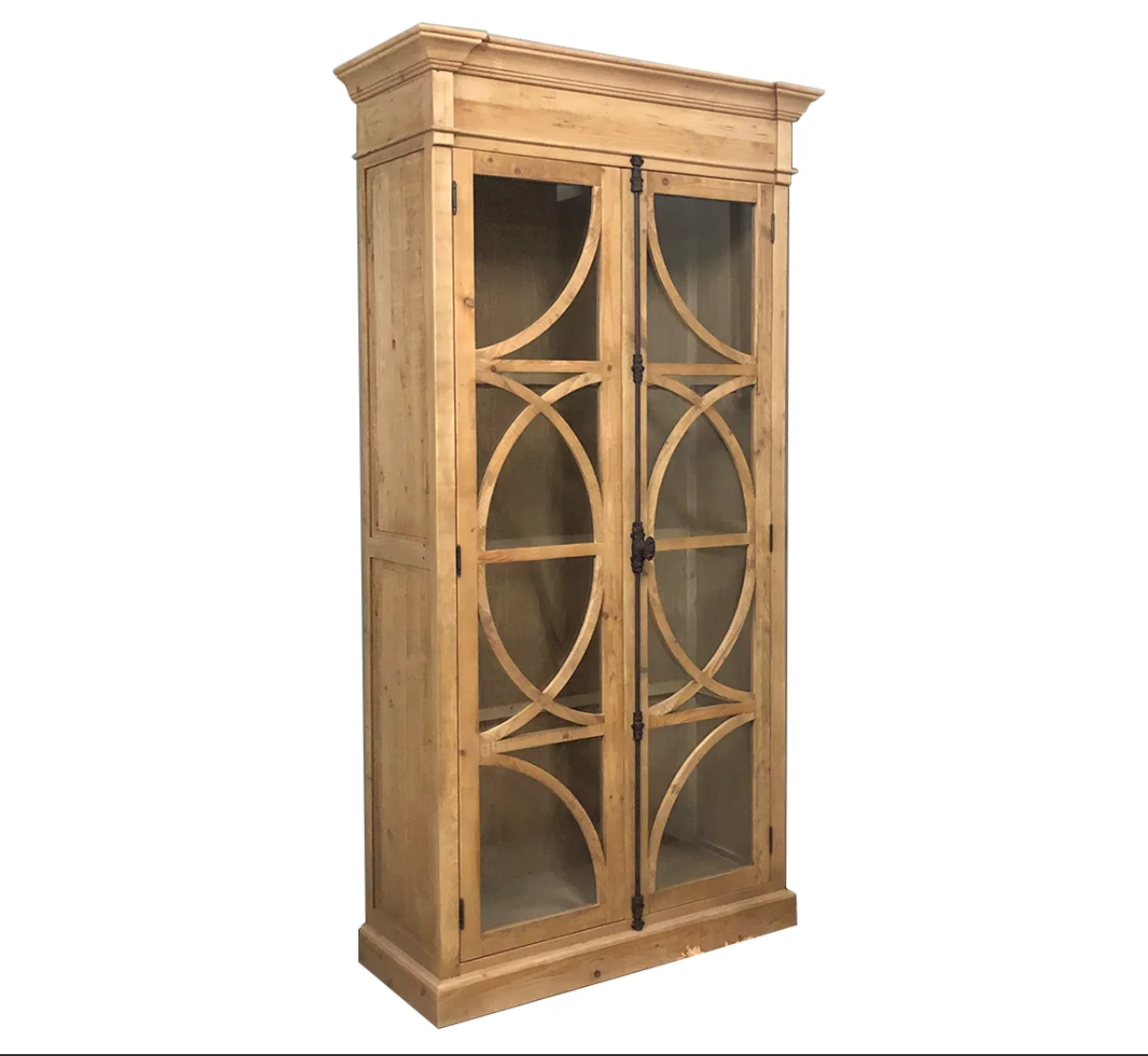 Luxury display cabinet modern solid wood office book shelves bookcase with glass doors models