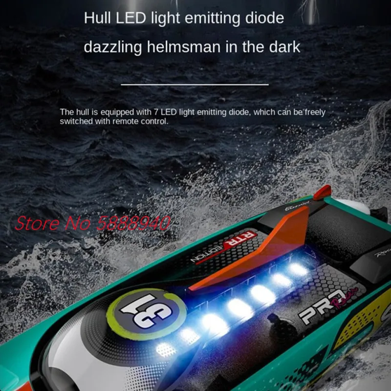 Professional Brushless Waterproof High Speed RC Boat 2.4G 80KM/H 360° Steering Capsize Reset Electric Radio Control Speedboat