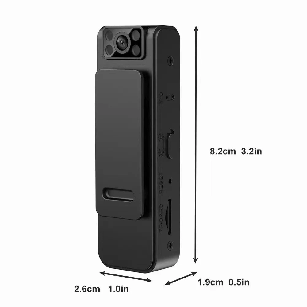 HD 1080P Wearable Mini Camcorder 130 Degree Wide Angle Digital Camera Built -in MIC Video Security Cam Noise Reduction with Clip