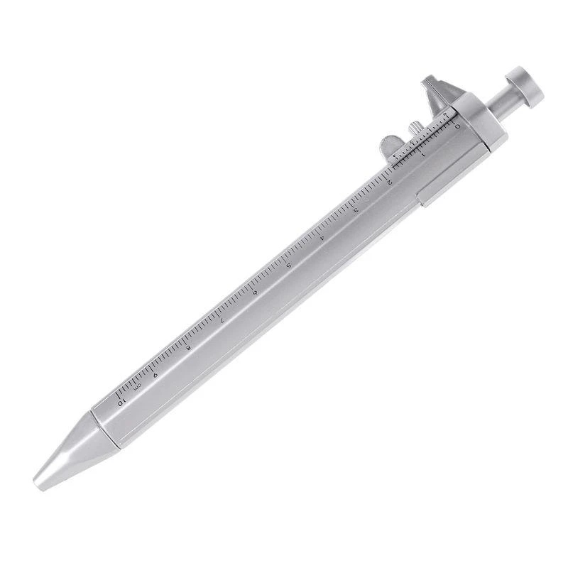 F92B Plastic Bolígrafo Pen Vernier Caliper Regla Multifunción 2in1 Reglas bolígrafos gel