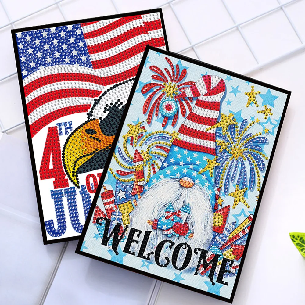 

New Originality Independence Day Notebook Diamond Painting Child DIY Dot Drills Notebook Handmade Material Packs Best Gifts