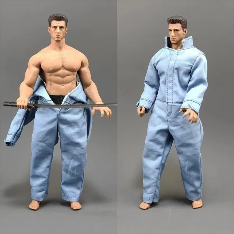 بدلة للجسم فضفاضة نقية باللون الأزرق للرجال بمقياس 1/12 نموذج ملابس الجنود لشخصيات الحركة مقاس 6 بوصات GWToys جسم قوي