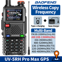 UV-5RH Pro Max Air Band 14.5W 3800Mah Am Fm Radio Zes Band 65-520Mhz UV-5RM Walkie Talkie Usb C Frequentie Kopie Update UV-5RH