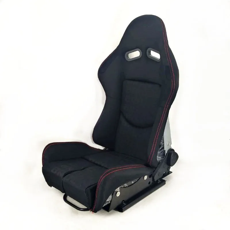 Black Knitted Cloth with Side Bracket Double Slide Rail Adjustable FRP Racing Seat
